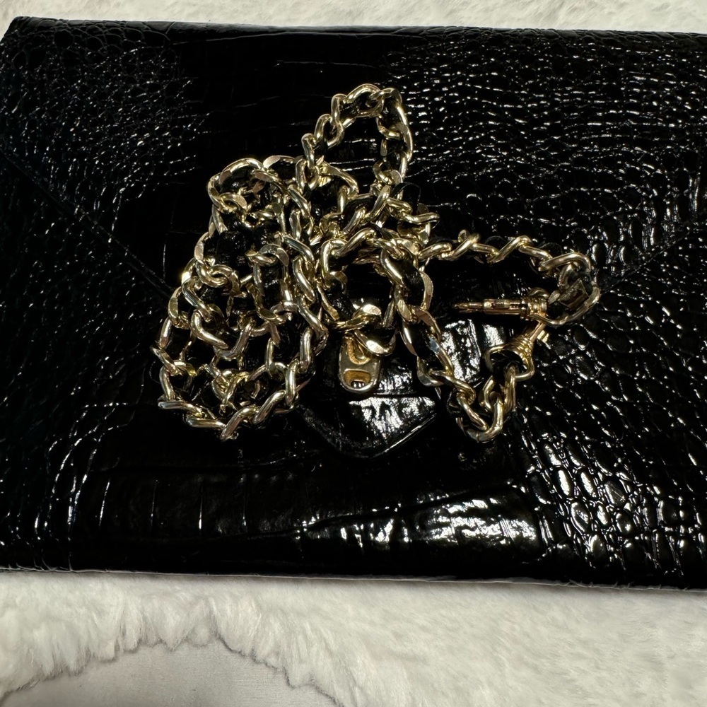 VTG Vivace Korean Leather Crocodile Envelope Clutch Shoulder Purse 90’s Unique - Picture 11 of 15